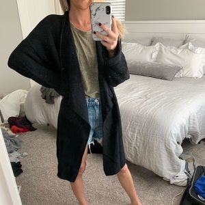 Ribbed chunky black cardigan
